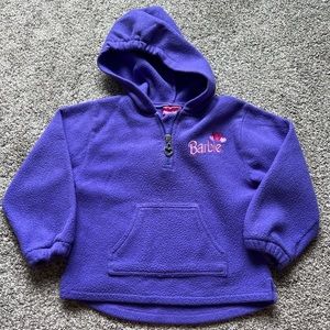 Vintage Girls Barbie purple fleece quarterzip sweatshirt